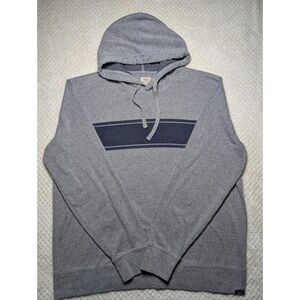 Faherty Brand Mens XL Organic Cotton Blend Stripe Hoodie Gray